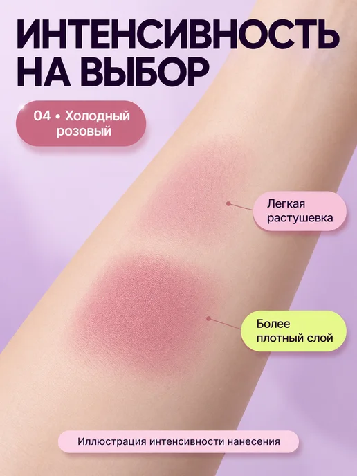 PrettyGirl Румяна компактные матовые сухие, розовый, фото 5