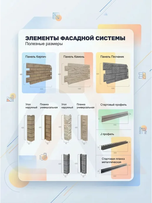 ТехноНИКОЛЬ Фасадная панель Песчаник светло-серый 100 см х 42 см, 10 шт, 10 шт, фото 6