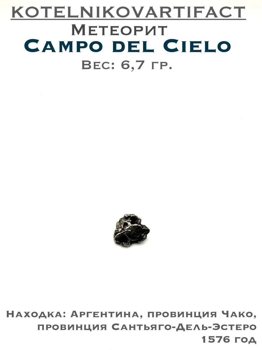 Коллекционный образец метеорит Campo del Cielo