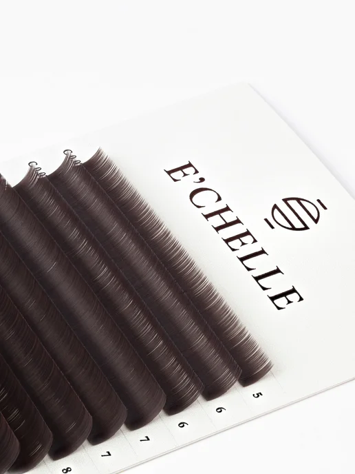 E'CHELLE Ресницы для наращивания Taupe С 0.07 микс 5-12 mm, вариант, фото 3