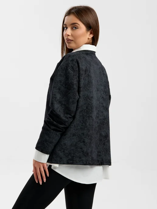 Cool Look Свитшот оверсайз без начеса, черный, фото 2