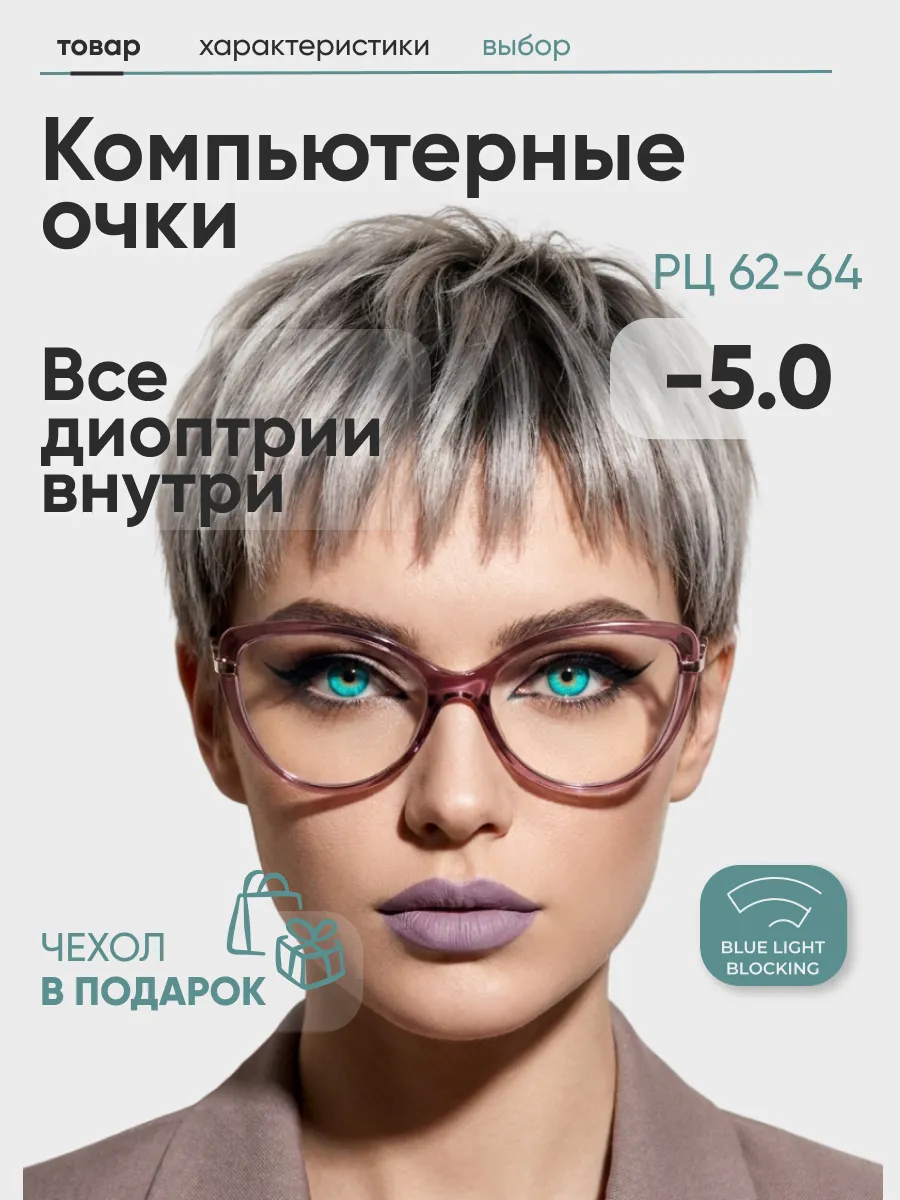 Очки для зрения женские кошачий глаз компьютерные