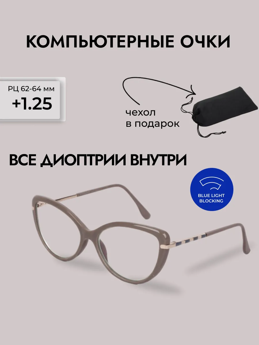 Очки для зрения женские кошачий глаз компьютерные
