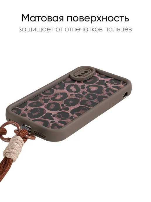 КейсБерри. Чехол для iPhone X, XS, 10, серия Leopard print, черный, фото 4