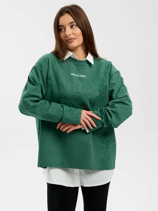 Cool Look Свитшот оверсайз без начеса, зеленый, фото 19