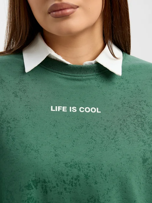 Cool Look Свитшот оверсайз без начеса, зеленый, фото 4