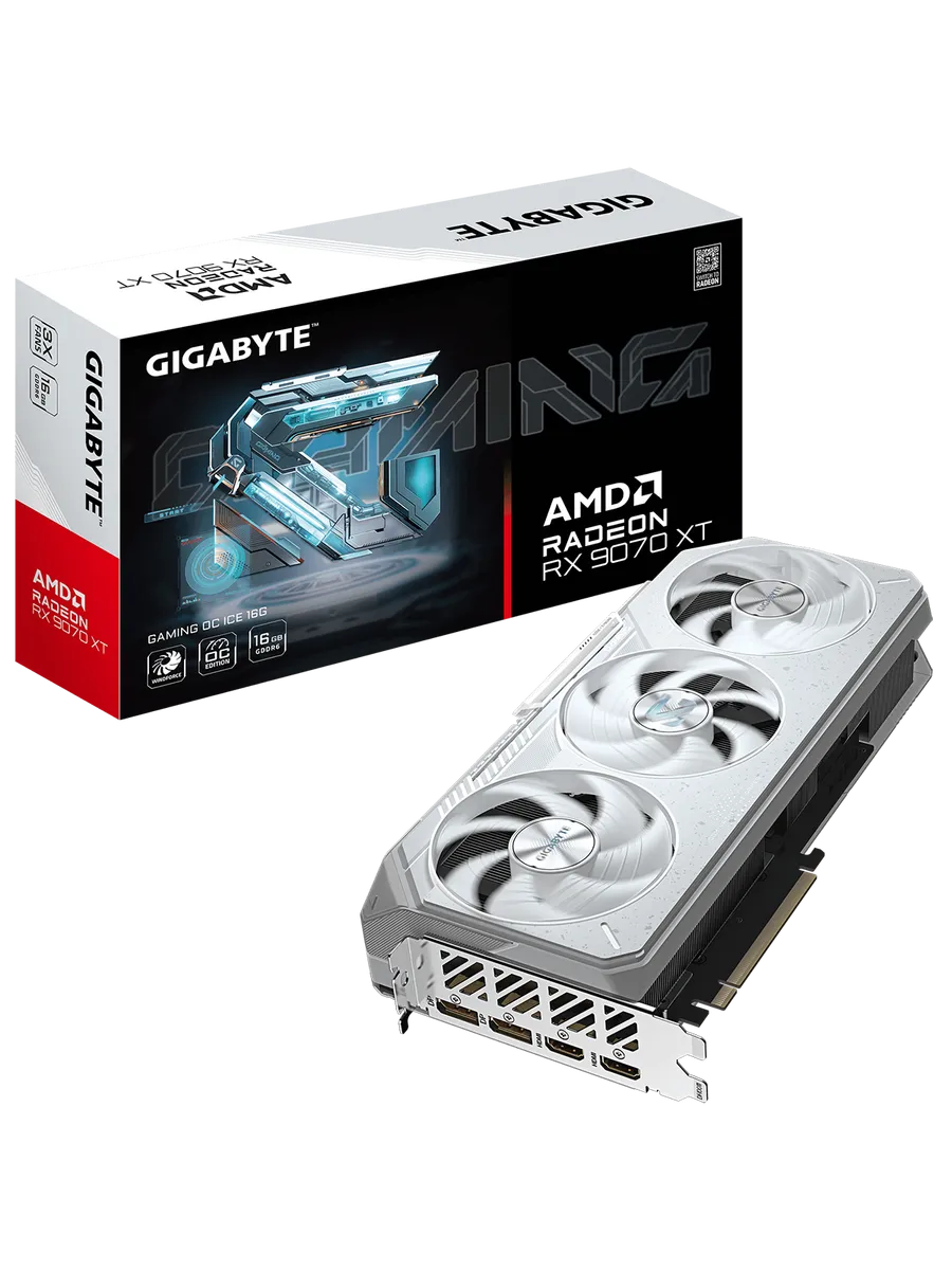 Gigabyte Видеокарта RX 9070XT 16 ГБ RTL (GV-R907XGAMINGOCICE-16GD)