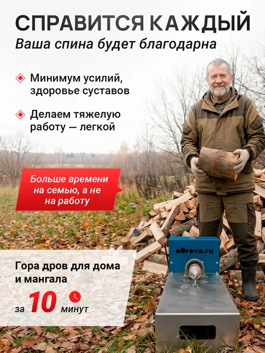 Дровокол Винтовой "Бураво-Дров" 220V Компакт, вариант, фото 3