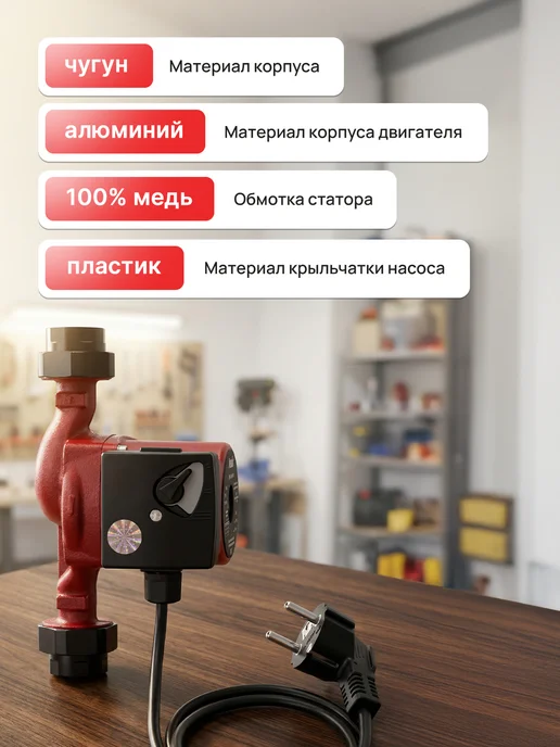 JEMIX Насос циркуляционный ЦН-25 6-180, 100 Вт, фото 7