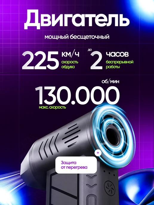 WindShop Воздуходувка аккумуляторная мощная для пк и авто, вариант, фото 3