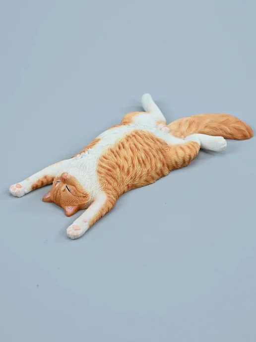 PLAMPY Фигурка кота Потягивающийся, оранжевый