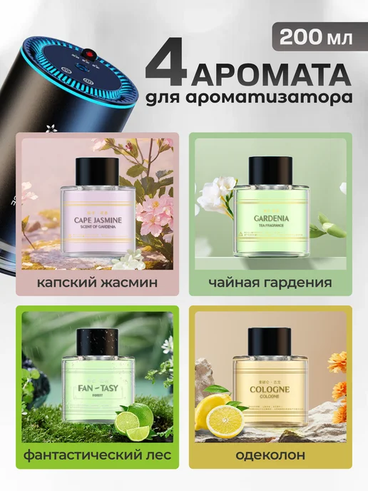 DANIK Сменные флаконы для ароматизатора в машину, 4 шт