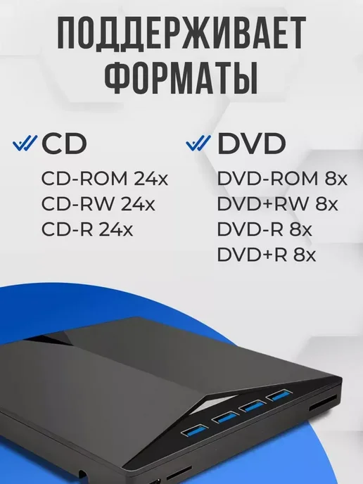 Внешний DVD CD привод USB Type-C 3 0 с записью для ПК, вариант, фото 8