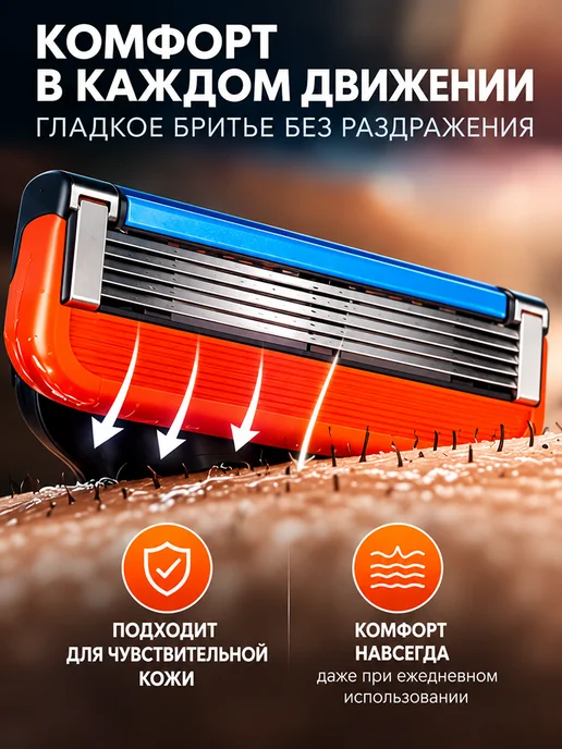 Evolux Сменные кассеты для бритья 4 штуки 5 лезвий, 4 шт, фото 3