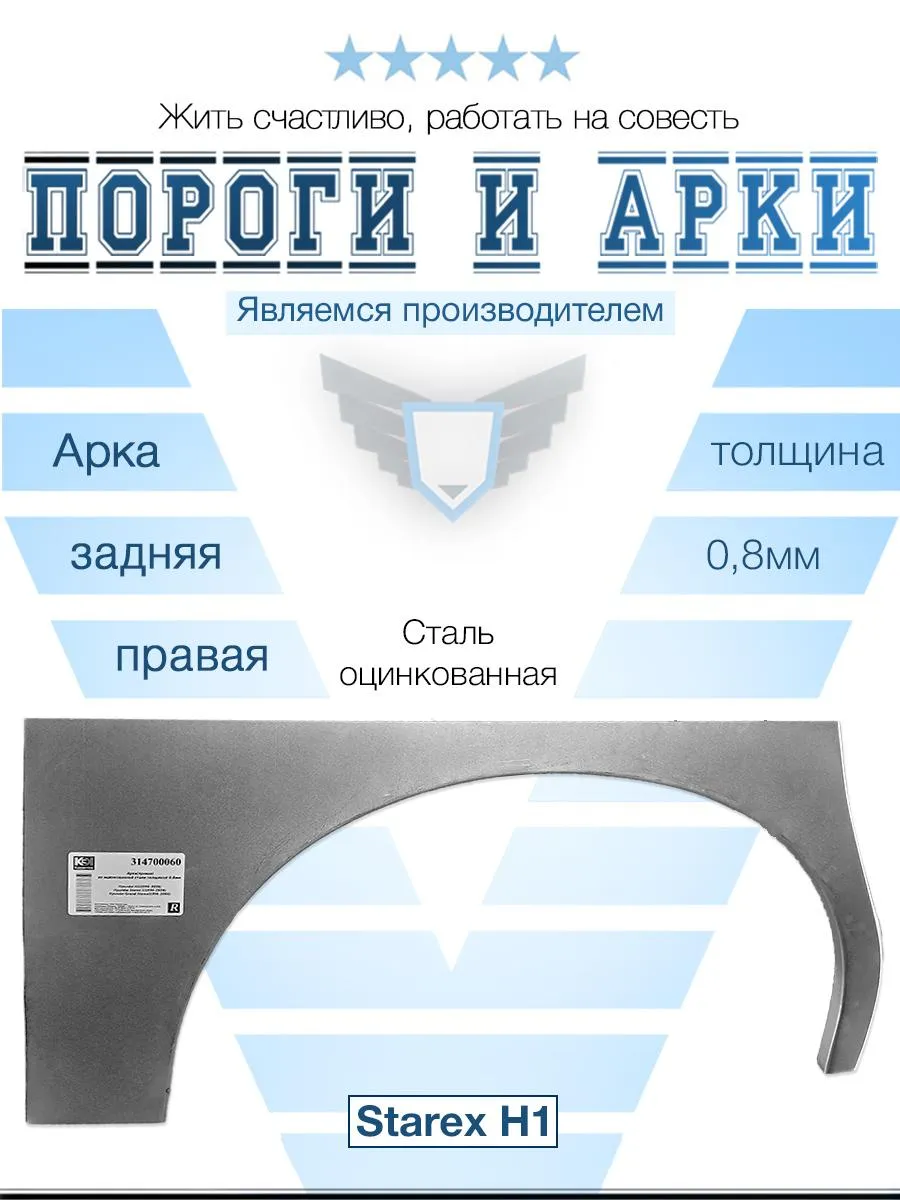 Арка правая для Hyundai Starex H1 1997-2007