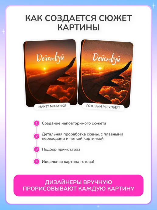 Алмазныи ряд Алмазная мозаика на подрамнике 40х50 см Действуй, 40x50 см, фото 6