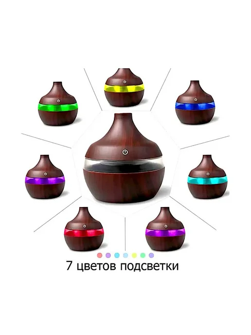 RuMir Увлажнитель воздуха с подсветкой электрический аромадиффузор, коричневый, фото 3