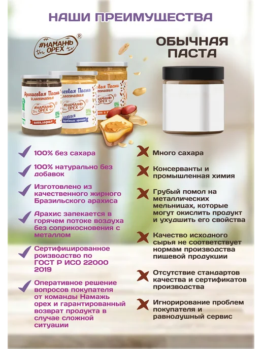 Намажь Орех Шоколадная паста натуральная без сахара набор 2 вкуса, вариант, фото 6