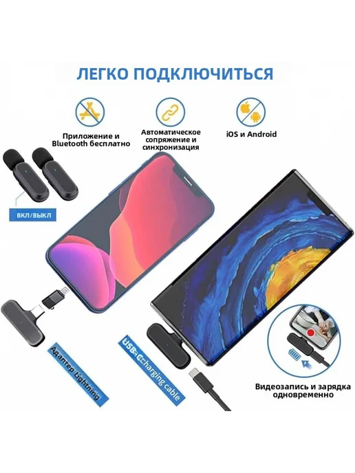 Микрофон петличный беспроводной, вариант, фото 6