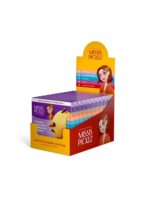 Печенье Missis Pickez имбирный пряник 10шт по 40гр, 10 шт, 40 г, фото 2