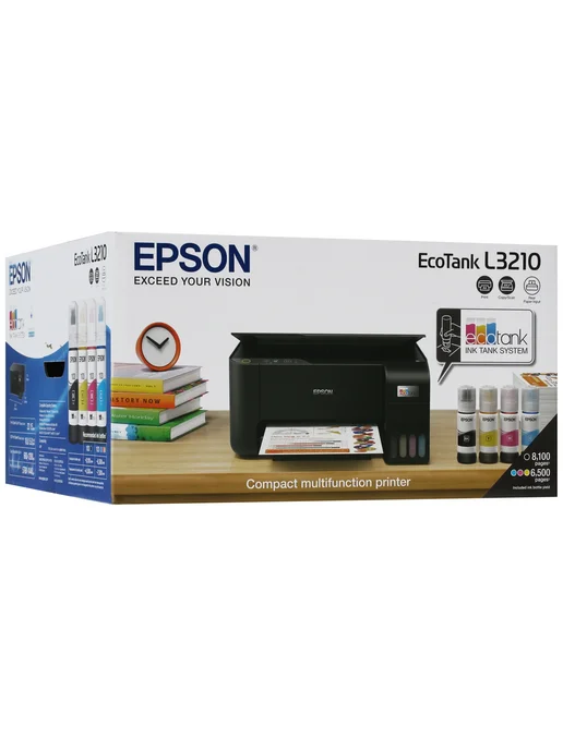 Epson МФУ струйное "3-в-1" EcoTank 3210 цветное, с СНПЧ без Wi-Fi, черный, фото 8