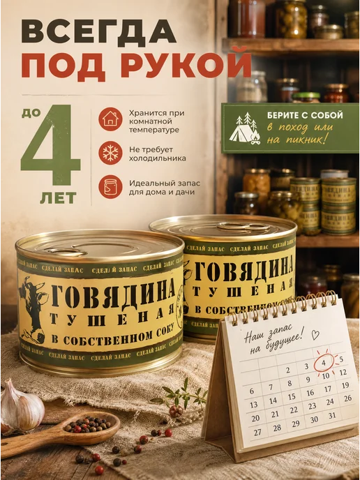 Наш Эталон Говядина тушеная, 2 шт, 2 шт, фото 3