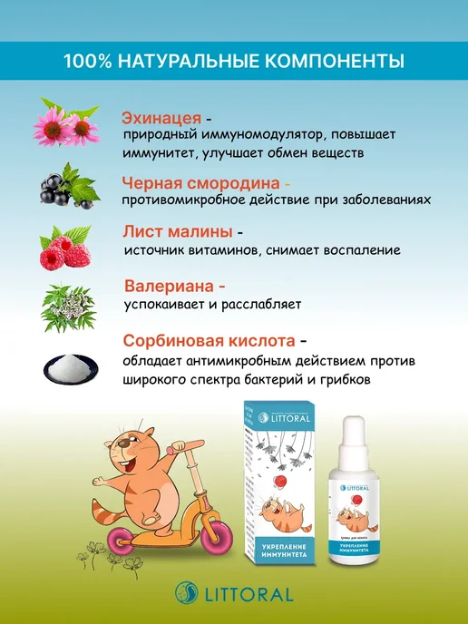Littoral Укрепление иммунитета, Лечебные травы для кошек, 50мл, 50 мл, фото 2