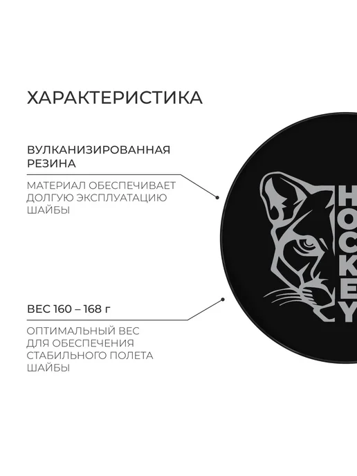 WINTER STAR Шайба хоккейная для льда резиновая черная, черный, фото 2