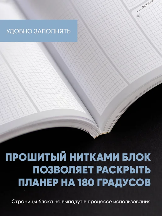 Zero Point Ежедневник книжный недатированный планер, голубой, фото 3