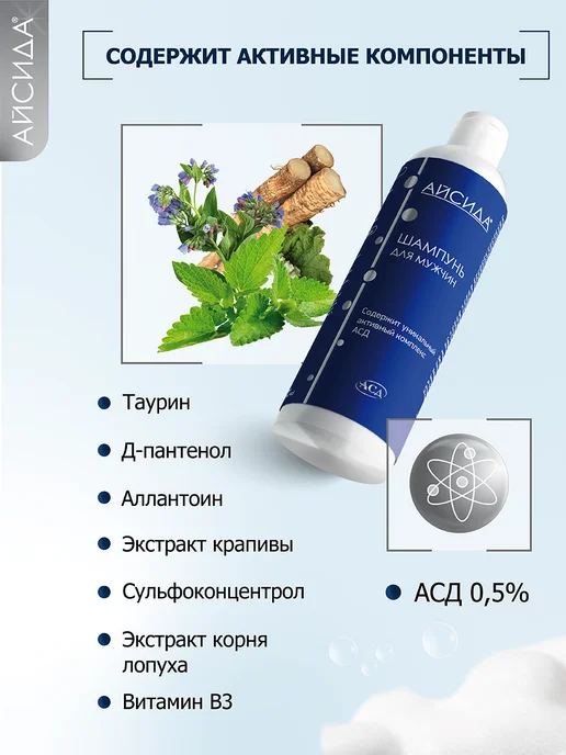 Айсида Шампунь мужской от перхоти с АСД 250 мл, 250 мл, фото 3