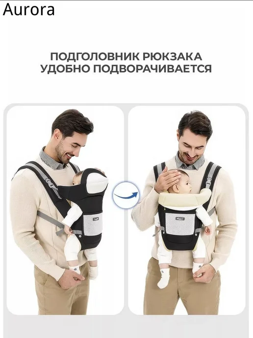 Эргорюкзак кенгуру для новорожденных до 3 лет, вариант, фото 3