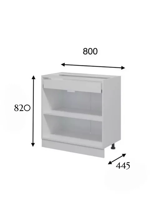 Велес-Поволжье Кухонный гарнитур мдф 80см без столешницы напольный шкаф, белый, фото 2