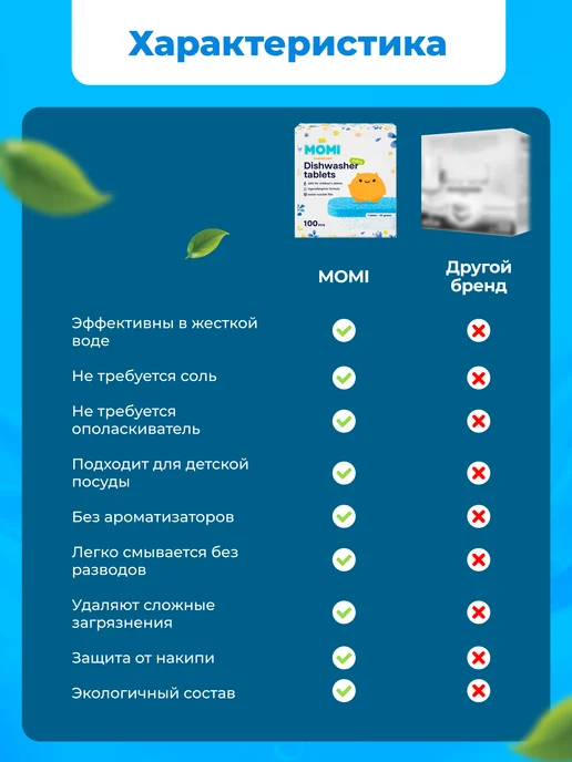 MOMI Таблетки для посудомоечной машины 100 шт, 100 шт, фото 3