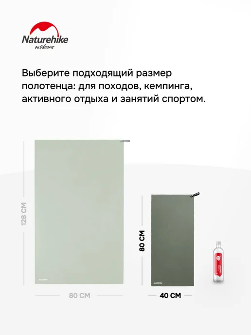 Naturehike Полотенце спортивное MJ01 из микрофибры, 80х40 см, 80x40 см, фото 3