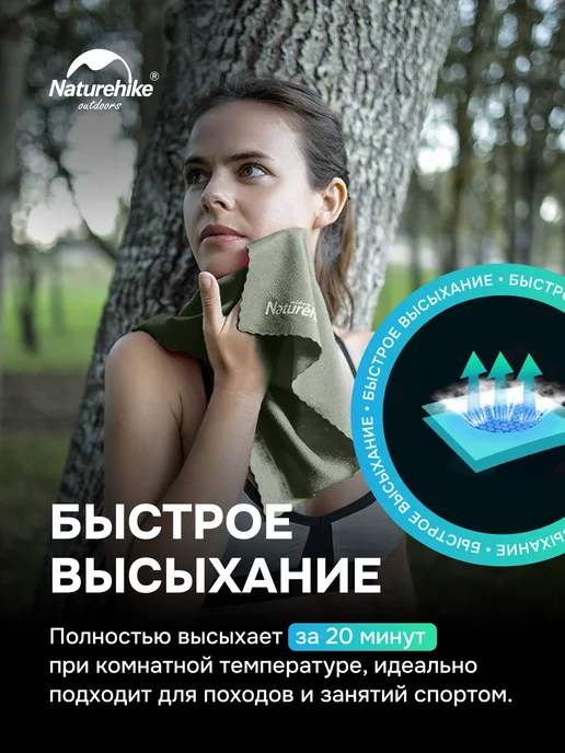 Naturehike Полотенце спортивное MJ01 из микрофибры, 80х40 см, 80x40 см, фото 5