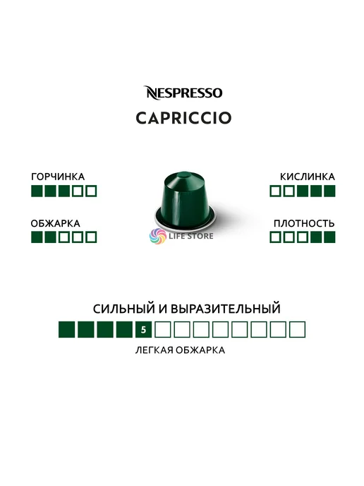 Nespresso Кофе Неспрессо CAPRICCIO, 50 капсул (комплект 5 упаковок), вариант, фото 4