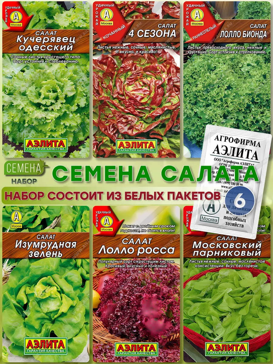 Набор Семена салата 6 шт