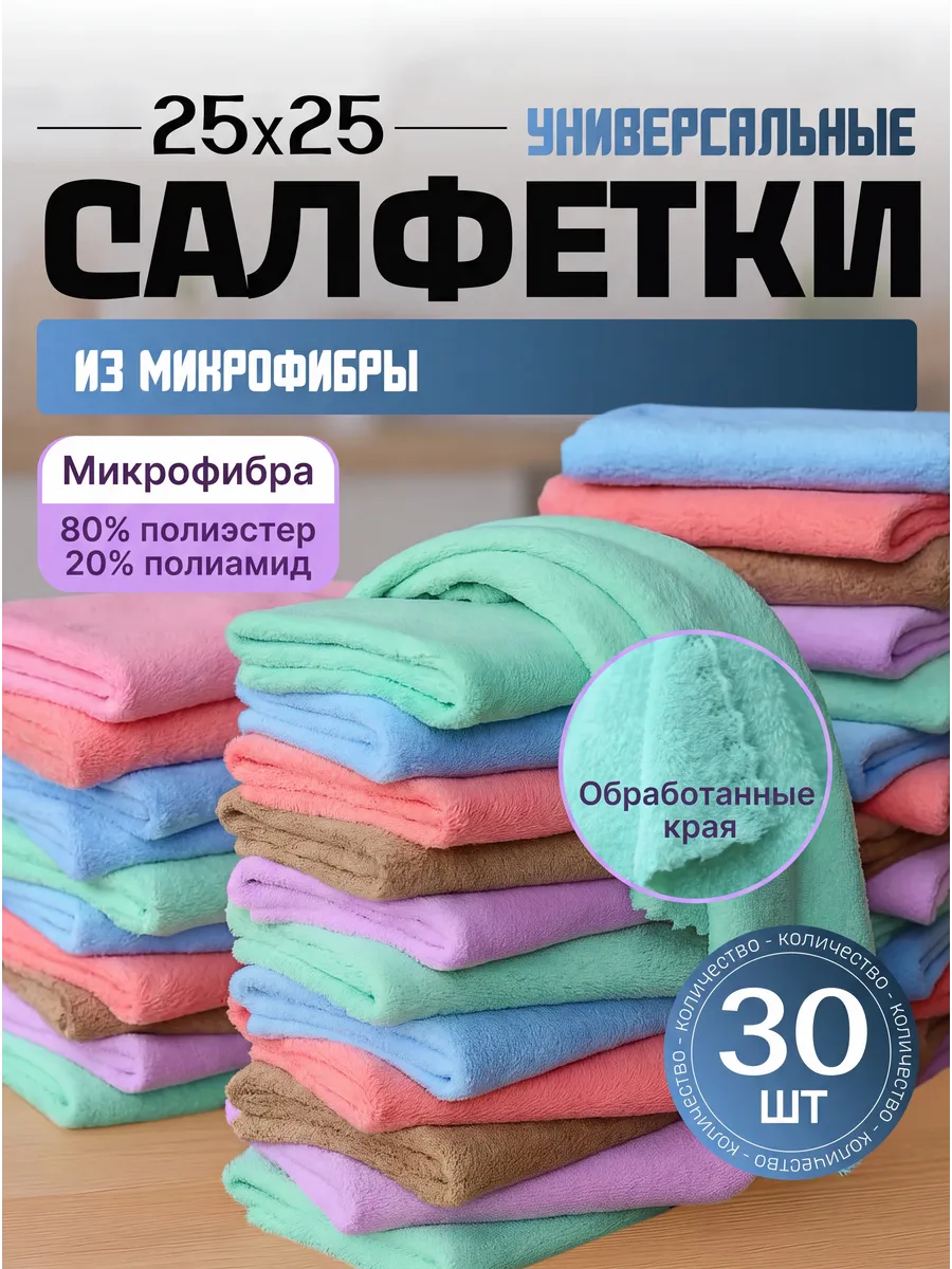 Салфетки для уборки и кухни из микрофибры