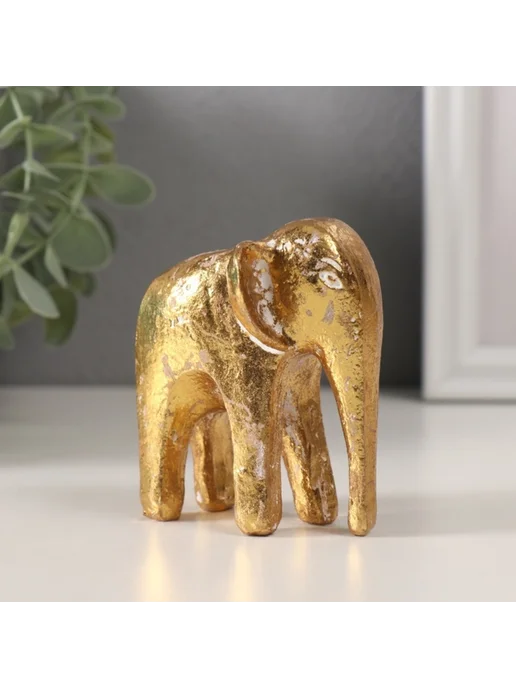 Фигурка слона из полистоуна, абстракция, 8 см, желтый, фото 2
