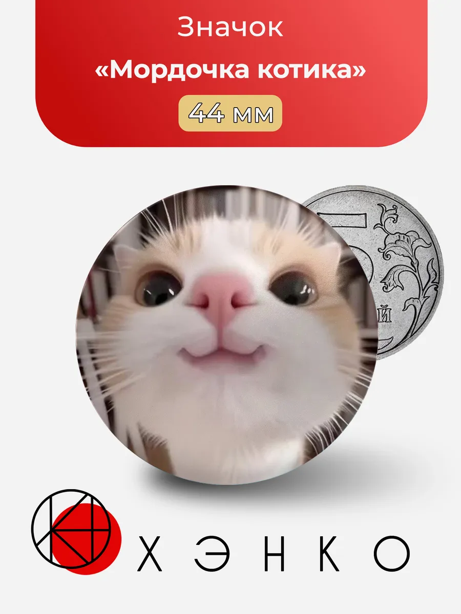 Мордочка котика значок