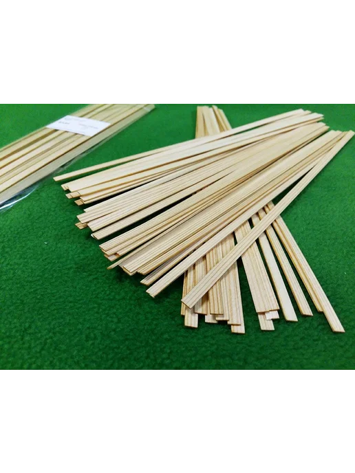 Рейки из сосны для моделизма 1х6 мм дл 300 мм 50 шт, 1x6 мм, 50 шт, фото 3