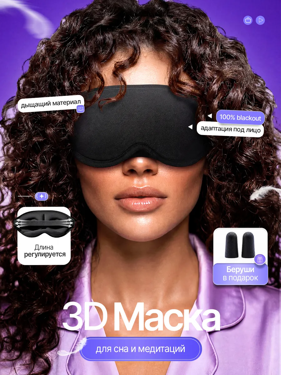 Анатомическая 3D маска для сна