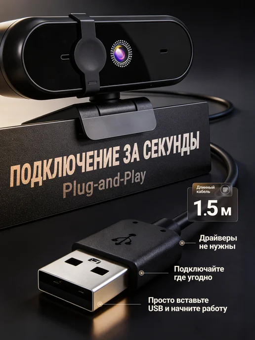 СтримСтарт Web-камера для компьютера с микрофоном 4К, вариант, фото 4