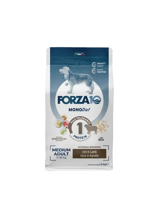 Сухой корм Forza10 Диетический для собак, средние, ягненок, 1,5 кг