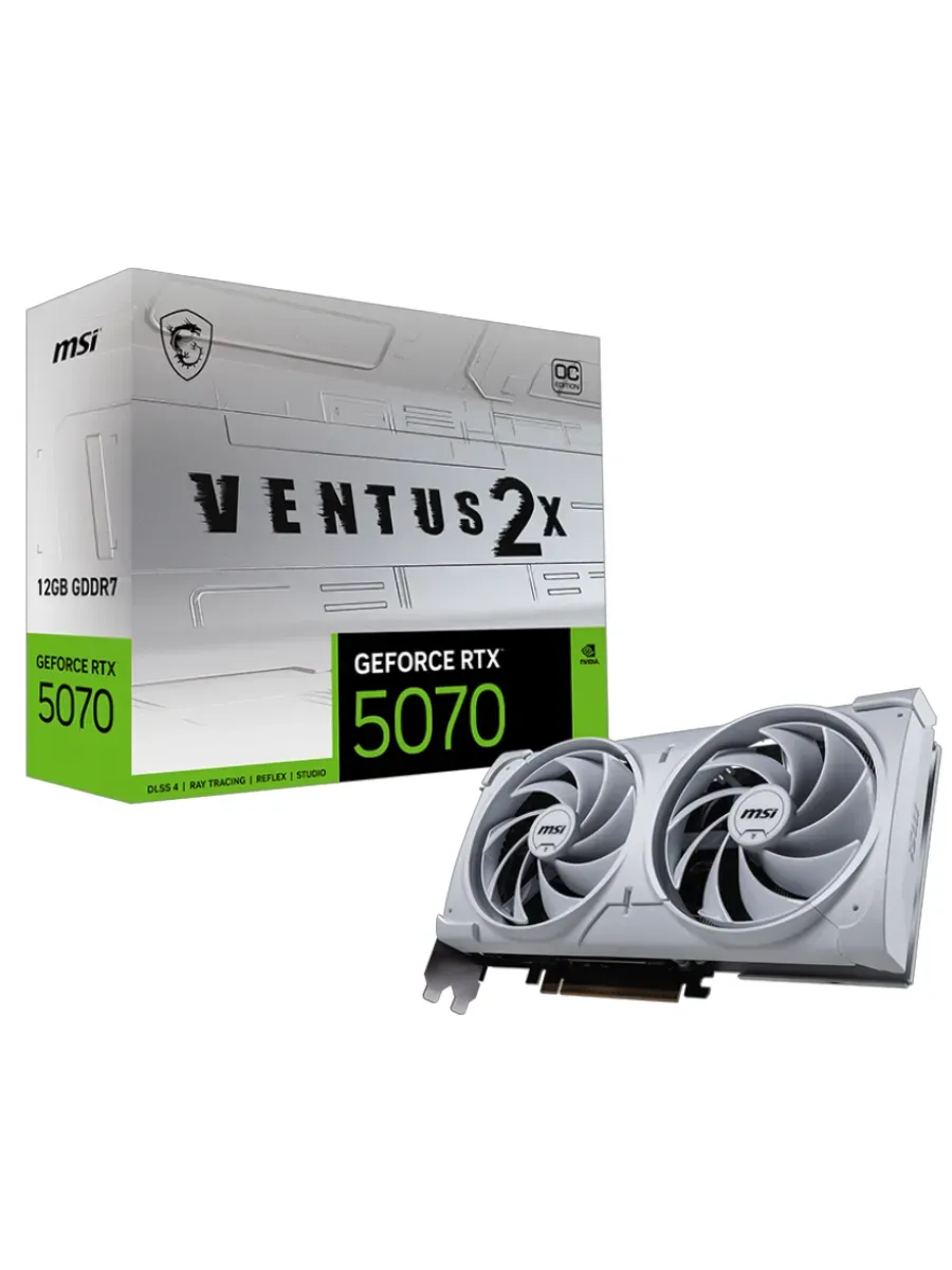MSI Видеокарта GeForce RTX 5070 12G VENTUS 2X OC White, 12 ГБ