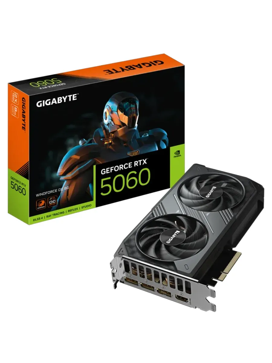 Видеокарта GeForce RTX 5060 WINDFORCE OC, 8 ГБ GDDR7 Gigabyte 703803577 купить за 48 016 ₽ в интернет‑магазине Wildberries