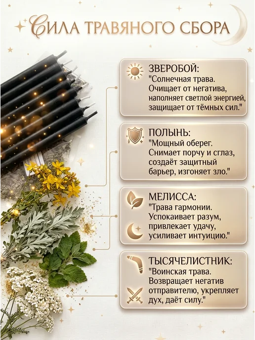 НАМЕРА Свечи восковые черные для ритуалов и скруток, черный, фото 3