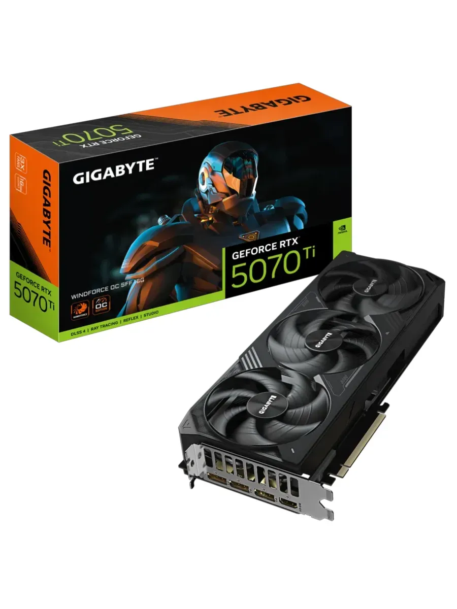 Видеокарта GeForce RTX 5070 Ti WINDFORCE OC SFF, 16 ГБ GDDR7 Gigabyte 703983701 купить за 134 326 ₽ в интернет‑магазине Wildberries
