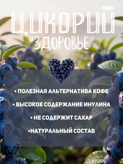ВОКРУГ СВЕТА КК Цикорий Здоровье с экстрактом черники 170г, 170 г, фото 2