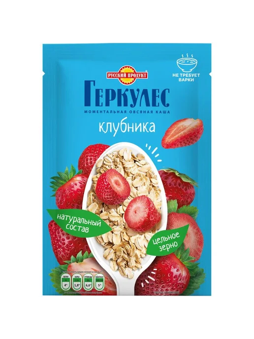 Каша овсяная Русский Продукт Геркулес с клубникой 35г, 35 г